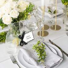 48pcs(Includes 24 Scalloped Bow Seat Cards And 24 Ribbons), Elegant Party Table Decor, Birthday Engagement Dinner Table Decoration, DIY Wedding Seat Cards And Ribbons For Table Setting, New Year, Valentine's Day, Party Events - 24 Sets Of Blank Cards + 24 Ribbons - View 6