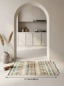 1 pieza Alfombra geométrica bohemia para sala de estar, adecuada para cocina, comedor, dormitorio, decoración de vacaciones, interior/exterior, oficina, vestíbulo, felpudo antideslizante, alfombra de baño, pasillo, área de estudio y juegos - Multicolor - Ver 18