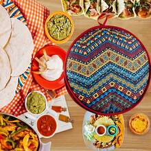 Tortilla Warmer Pouch (Multicolor, 12 Inch), Microwavable Fabric Tortilla Heater Pouch To Keep Tortillas Soft & Warm, Insulated Heat Keeper For Flour & Corn Shells, Ideal For Tacos - Brown - View 5