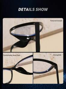 2 Pairs Classic Cat Eye Glasses Set, White & Black Frame Fashion Eyewear, Versatile Daily Outfit Accessory, Suitable For Women - Two - View 5