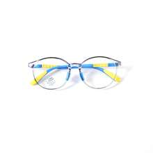 [1 pieza] Gafas decorativas de cristal ovalado sin receta para niños, estilo preppy, material TR, montura de gafas profesional, ultraligera, bloque de color, para niños y niñas, de 7 a 13 años, uso casual diario - Estilo ovalado AA - Ver 15