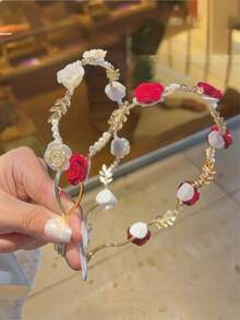 2pcs Pearl Decorated Headbands, French Vintage And Summer High-End Style, Unique Design - Multicolor - View 4