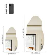 1pc Asymmetrical Frameless Wall Mirror, Wall Decor Mirror Sticker, Bedroom Home Decor, Living Room Room Decoration, Abstract Wavy Acrylic Decorative Mirror, Suitable For Bathroom Bedroom Living Room, Minimalist Home Decor - 2mm - View 2