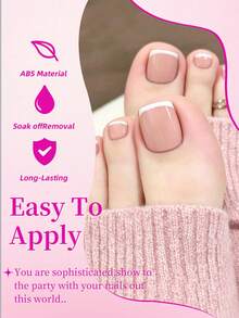 Misscheering 150pcs/Box Short Square Nude French Soft Gel Press-On Toenails, 15 Sizes Thick Full Coverage Pre-Designed Acrylic Toenail Extensions, Reusable Fake Toenails For Women's Daily DIY Foot Nail Salon - Coral Pink - View 5