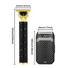 LQT 2件/1件裝 男士電動理髮器、面部毛髮修剪器、短鬍鬚修剪器。電動理髮器與迷你電動刮鬍機。理髮、刮鬍、修剪與造型。適合居家使用，也方便旅行攜帶。 - 黑色 - 查看 2