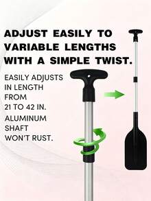 21'' - 42'' Telescopic Emergency Boat Paddle, Aluminum Alloy Shaft, Lightweight, Adjustable Length, Canoe Kayak Paddle - Multicolor - View 5