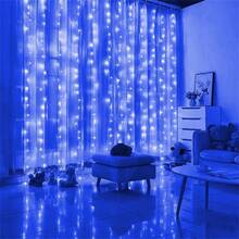 USB Powered Curtain Fairy String Lights, Remote Control 8 Flashing Modes, Suitable For Christmas, Halloween, Wedding, Birthday, Party, Home Garden, Holiday Decoration - USB窗簾燈 - 查看 6