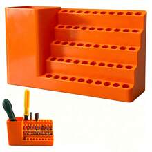 50-Slot Heavy-Duty Plastic Screwdriver Bit Organizer With Hexagonal Top & Tower Storage - Wall-Mountable Drill Bit Case For 6.35mm/2.5" Bits, Plastic Desk Organizer For Tool Storage And Repair Station, Hanging Tool Rack - View 12