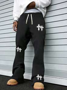 1pc Teen Boys Casual Straight Leg Loose Fit Sweatpants, Suitable For Home Relaxation And Outdoor Activities, All Season Style - Black - View 6