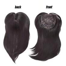 Middle Part Straight Hair Topper With Side Bangs, Synthetic Fiber Wig Piece, Effectively Covers Thinning Crown And Adds Volume - Multicolor - View 6