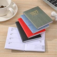 1 Stück A7 tragbarer 2027 englischer Planer, 64 Blatt 128 Seiten dünner Wochenkalender Notizbuch, 365 Tage täglicher Planer, A7 Mini tragbares Taschenbuch, PU-Leder Einband kleines Notizbuch, Schulanfang, Schulzeit, Halloween Schulbedarf - A - Übersicht 3