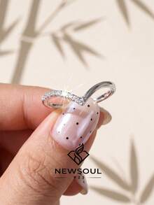 1pc Deep V-Cut Single-Sided Diamond Cubic Zirconia Ring, 925 Sterling Silver Material, Delicate Stackable, Women's Ring, Women's Jewelry Gift, Suitable For Daily Wear - Deep V Single-sided Diamond Ring - View 2