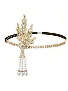 1 pieza D EXCEED Diadema de Flecos con Strass y Perlas Estilo Flapper del Gran Gatsby, Tocado de Disfraz Art Decó de los Años 20 para Fiesta, Boda y Cosplay - multicolor - Ver 15