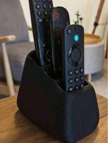 1pc 3-Slot Remote Control Organizer Box, Suitable For TV DVD Blu-Ray Player Audio System Game Console, Decorative Remote Control Storage Box With Compartments, Living Room Bedroom Media Storage, Decorative Storage, Durable Plastic Storage Box - Multicolor - View 1