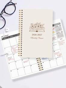 1本 2026-2027 月計畫本 A5 月計畫與週計畫筆記本 螺旋裝訂 適用於工作、居家、預約、目標與每日行程規劃 返校用品 辦公用品 - 單件 - 查看 7