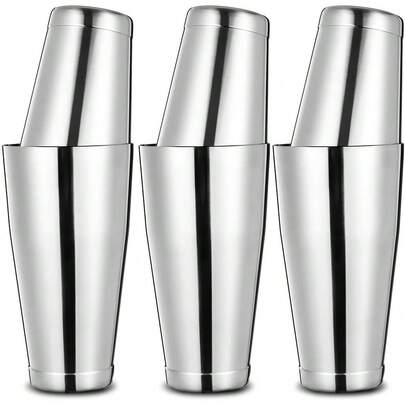 Juego de 6 cocteleras comerciales para coctelería profesional, con base pesada, ideales para bartenders. Set de cocteleras de acero inoxidable para restaurantes y bares, color.