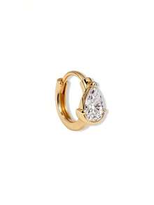 EleRunis 1pc 925 Sterling Silver Classic Cubic Zirconia Cartilage Ear Cuff, 18K Gold Plated Helix Earring, Women's Upper Ear Cartilage Stud, Suitable For Daily Wear And Parties - Gold - View 14