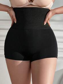 Plus Size Women Shapewear Briefs, Women Shapewear, Women Slimming Panties, Women Adjustable Briefs, High Waist Plus Size Briefs, Tummy Control, High Elasticity Design, Slim Fit, Waistline Shaping, Plus Size Women Underwear, Plus Size Women Panties - Black - View 5