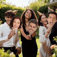 1/10/30/50pcs Personalized Big Head Cardboard Cutouts - Custom Face Handheld Props, Personalized Fans - Fun Wedding / Birthday Party Photo Props, Bridal Shower / Bachelorette Party / Graduation Season Exclusive Face Handheld Signs, Upload Your Photo To Customize - Face Fan - View 7