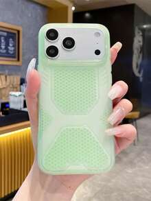 原色糖果色透氣散熱 TPU 保護殼,適用於 iPhone 17 Pro Max 16 15 14 13 12 11 Pro Max Plus,防震軟網背蓋 - 粉色 - 查看 12
