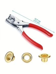 Heavy Duty Leather Punching Tool Set, Includes Metal Snap Fasteners, 4.5mm Metal Washers And Metal Eyelets, Portable Manual Punching Tool Kit, Suitable For Leather Craft, Fabric, Belt Making, Ideal For Hobbyists And Professionals - Style 3 - View 11