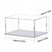 1pc Premium Transparent Acrylic Display Case - Elegant Collectible Storage Solution, Detachable Acrylic Display Box, Dust-Proof Display Box, Perfect For Small Figurines, Action Figures, Collectibles, Etc., Multiple Sizes Available, White Base, Excellent Transparency, Dust-Proof And Durable - White - View 3