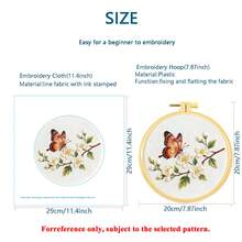 Mori Style Natural Floral & Bird Embroidery Spring Swallow Butterfly Flower Beginner DIY Handmade Embroidery Kit Versatile For Living Room & Entryway - Multicolor - View 3