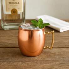 530ml Moscow Mule Mugs Set, Copper Cups Bulk Stainless Steel Moscow Mule Cups With Hammered Surface, Rust-Resistant, Iced Coffee Cups Suitable For Cocktails, Wedding Gifts, Drinkware - Multicolor - View 13