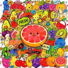 50張清新水果圖案透明PET貼紙 柔美風格防水手工裝飾貼紙 - 50個 - 查看 2