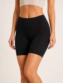 KIT 2 Short Segunda Pele Feminino Sem Costura Bermuda Modeladora Confortável Poliamida Calcinha Compressão Cinta Define Lingerie - 2 Preto - Visão 3
