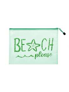 多色防水時尚網格海灘包，附亮面「Beach Please」字樣與海星圖案，大容量透明化妝包、泳池包、便攜耐用盥洗包、文具收納袋、輕量防曬收納包，適合游泳、海灘、潛水及夏季旅行，送給朋友、家人、閨蜜、同學的完美禮物與紀念品，適用於生日、節日、派對、婚禮（伴娘）、教師節、開學季、畢業季 - 彩色 - 查看 17