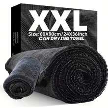 منشفة تجفيف سيارات من الألياف الدقيقة بحجم XXL كبير جداً مع تصميم حلقة ملتوية - تقنية سميكة فائقة الامتصاص مناسبة للسيارات والشاحنات والقوارب - منشفة تفصيل باللونين الأحمر والرمادي، مظهر احترافي | مادة عالية الامتصاص - A - مشاهدة 2
