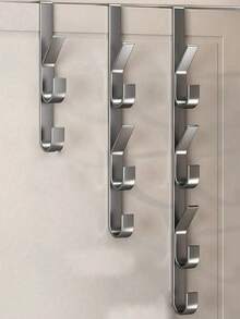 1pc Multi-Function Door Hook, Straight Design, Carbon Steel Material, Can Be Used As Coat Hook Or Towel Rack, Space-Saving, Suitable For Bedroom, Garage, Laundry Room, Bathroom, Guest Room, Kitchen, Hotel, Etc. - Multicolor - View 7