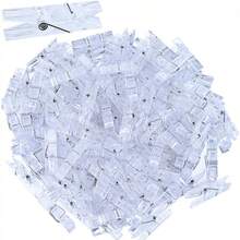 Approx. 50pcs Mini Transparent Plastic Photo Clips - Multi-Functional Clothespins, Suitable For Clipping Photos, Cards, Towels And Socks - Ideal For Clothesline Accessories And Home Decor - Clear - View 11