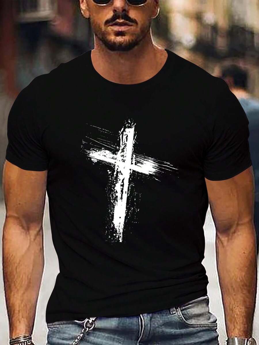 Men's Casual athletic - Breathable Polyester Blend, Short Sleeve, Round Neck - Perfect for Workouts & Casual attire Tee For adult, Men, Women, Teen, Teenager, adolescent, Youth - Noir - Voir 1