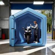 Inflatable Paint Booth, 3 X 2.5 X 2.5 M, Inflatable Spray Booth With 550W Powerful Blower And Air Filter System, Triangular Roof, For Painting Bicycle, Motorcycle, Automotive Sheet Metal - Triangle Top - View 1