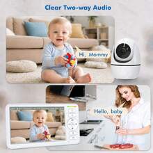 6.0 Inch Baby Monitor With 4x Zoom Camera, Wireless Video Monitoring Smart Baby Camera, Two-Way Audio, Night Vision Function - White - View 5