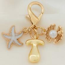1pc Ocean Series Starfish Shell 26 Letters Keychain, Suitable For Bag Accessories, Lanyard With ID Holder, Car Decor, Bag Pendant, Couple Keychain, Perfect Gift For Vacation Season - Multicolor - View 15