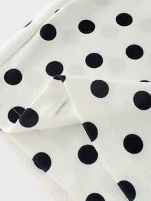 女款復古波點裙褲：修身高腰A字剪裁 + 裙褲設計 白色 - 白色 - 查看 9