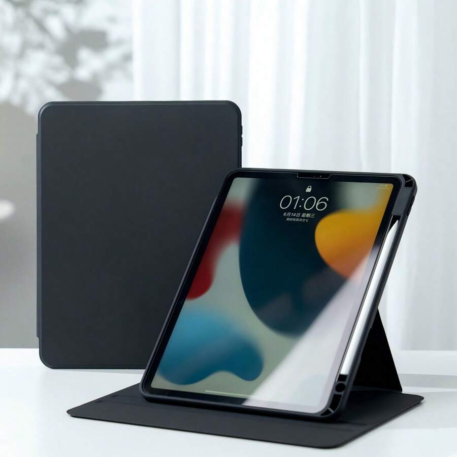TIANYIMING 透明壓克力 360° 旋轉保護殼，多折疊支架保護殼，相容於 iPad/GalaxyTab/LenovoTab/LenovoXiaoxin PAD/LenovoIdea Pad/MatePad/HonorPad/XiaomiPad/RedmiPad 及其他系列平板電腦機型，亦相容於 iPad A16 2025、Air 11/13、M2/M3 2024/2025、Pro 11/13、M4 2024、Air 5/Air 4 10.9 吋 2022、第 9 代、第 8 代、第 7 代 10.2 吋、第 5 代、第 6 代 9.7 吋、第 10 代 10.9 吋 2021、Pro 11/12.9 吋、Mini6