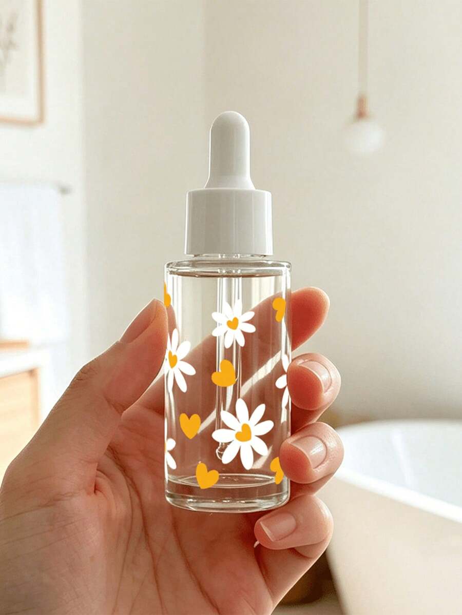 清新雛菊印花透明滴管瓶-精油分裝瓶,旅行便攜空瓶;適用於旅行、度假、居家裝飾(客廳、臥室、浴室)及各種場合(婚禮、派對、生日);適合送給女性、父母與朋友的理想禮物;兼具實用與趣味 - 彩色 - 查看 1