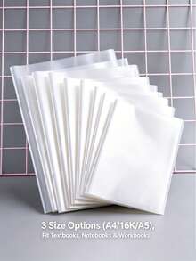 10 Pcs Film Sampul Buku Transparan Self-Adhesive, Desain Pra-Potong Tanpa Potong, Pelindung Buku Teks Tahan Air, Dekorasi Bening Minimalis, Sleeve Ringan Portabel untuk Buku Catatan Siswa & Buku Sekolah A4 16K A5 - A - View 12