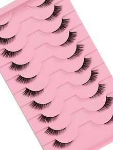 10 Pairs Cat Eye Natural Criss-Cross Winged Extended Black Eyelashes, Essential For Daily And Date Makeup - Black - View 3