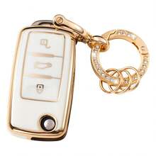For Keypack With Keychain Set For VW Key Protection Cover For Bora For Sagitar For Lavida For Touran For Jetta For POLO TPU CAR Key Case With Keychain - Horseshoe Buckle 5 - View 3