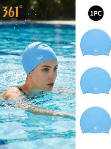 361degree 1pc 361° Ear Protection Waterproof Textured Silicone Swim Cap, High Elasticity Non-Slip Full Coverage Long Hair Swimming Cap, Unisex Adult Comfortable Bath Cap, Suitable For Pool Swimming, Beach Surfing And Water Sports - Multicolor - View 13