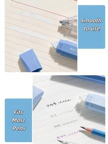 5pcs Gradient Pen-Style Correction Tape, High Aesthetic Smooth Tape, Compact & Portable, Fits Most Pens, Great For Homework, Note Taking And Daily Study Error Fixing, Back To School - Multi Colors - View 4