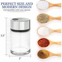 Salt Shaker or Pepper Shaker with Adjustable Pour Holes - Stainless Steel Spice Dispenser - Pink Himalayan, Table Salt, Black and White Pepper. 2.4 oz - plateado - Ver 5
