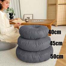 1 pieza Cojín de asiento redondo de 40 cm de grosor - Suave y cómodo, totalmente relleno, adecuado para meditación, yoga, lectura, decoración de estilo bohemio y asientos Zen | Tatami | Regalo de vacaciones |, Zafu, Cojín de bolsa de frijoles, Día de San Valentín, Regalo de cumpleaños - almohadón - Ver 2