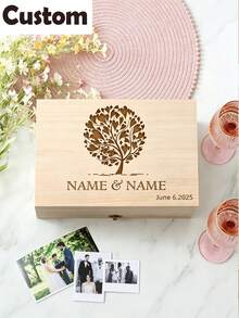 Custom Wedding Memory Keepsake Box | Custom Bridal Shower Gift, Engagements Gift For Him, Her, Custom Bride & Groom Marriage Day Box, Gifts For Weddin - Multicolor - View 4