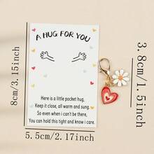 10pcs Mini Heart Flower Keychains With Thank You Cards, Creative Couple Gifts, Cute Bag And Zipper Handle Decor, Suitable For Birthday, Party, Wedding, Anniversary, Back To School, Teacher's Day Thank You Gifts - Multicolor - View 3